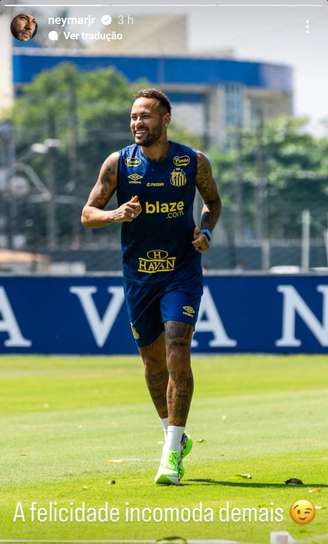 Neymar posta foto correndo no CT Rei Pelé e manda recado aos críticos