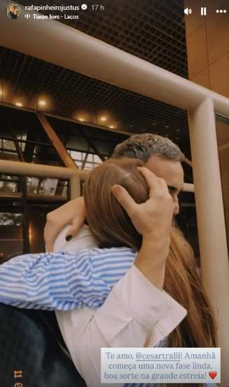 Rafa Justus homenageia César Tralli, que estreia na bancada do JN nesta segunda-feira, 2