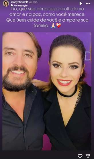 Sandy postou foto e homenageia Mauri Lima, tio que morreu em acidente nesse domingo, 7