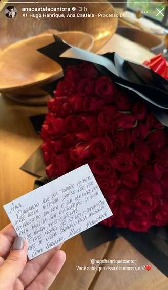 Ana Castela ganha flores (Reprodução/Instagram)