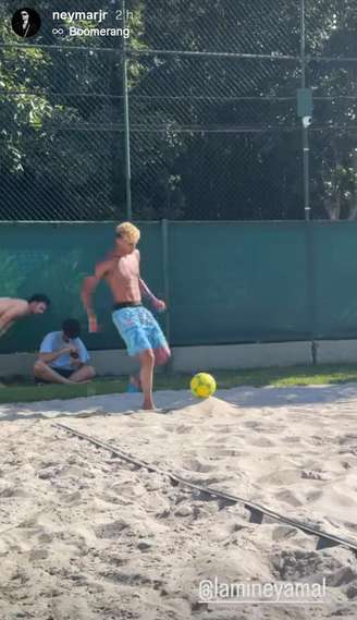 Lamine Yamal visitou Neymar nesta quinta-feira.