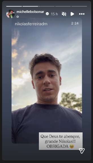 Michelle Bolsonaro volta a elogiar Nikolas Ferreira em meio ao conflito com seu enteado, Eduardo Bolsonaro
