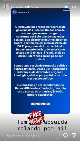 Luciano Huck chama denúncia de interferência nas eleições de “fake news” - imagem 1