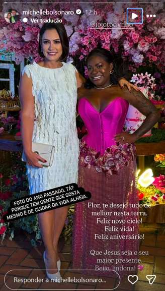 Michelle Bolsonaro parabeniza Jojo Todynho e manda recado a haters - imagem 1