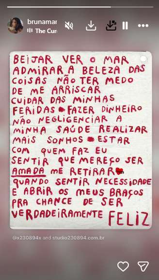 Bruna Marquezine posta após beijo em Show: 'não ter medo de me arriscar' —