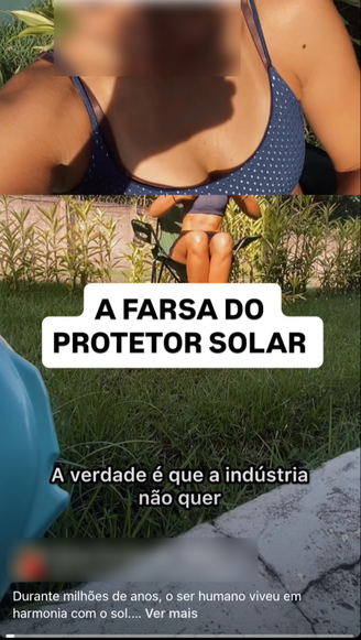 Publicação no Facebook alega que o protetor solar é uma farsa da indústria.
