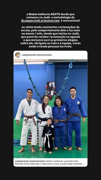 Photo by PETRA on July 20, 2026. May be an image of martial arts, belt and text that says 'o Makai melhorou MUITO desde que começou no Judô. metodologia do @caioperondi.artesmarciais sensacional! eu vinha tendo constantes reclamações da escola, pelo comportamento dele faz mais ou menos mês, desde que iniciou Judô, que parei receber reclamação na agenda que inclusive ouvi primeiros elogios sobre ele. obrigada ao Caio à equipe, vocês estão criando pessoas incríveis. caioperondi.artesmarciais ហល cajoperandi.artesmarciais caioperondi. .artesmarciais Venha conhecer escola Caio Perondi Artes Marciais descubra como judő pode transfor...'.