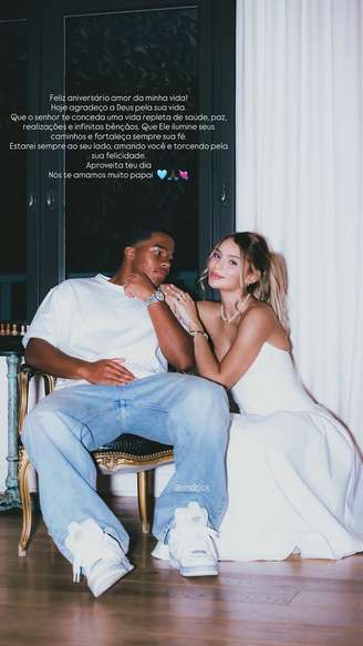 Photo by GABRIELY on July 21, 2026. May be an image of one or more people, makeup, people kissing, wedding and text.