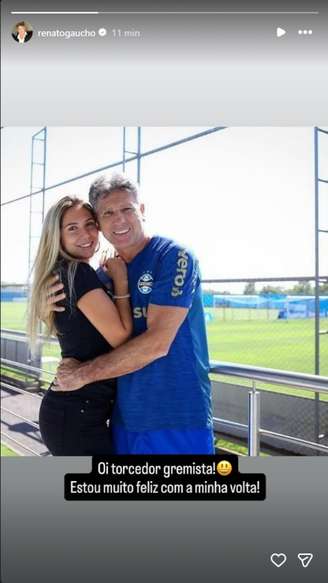 Renato Gaúcho anunciou via Instagram seu acerto com o Grêmio.
