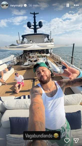 Neymar Jr. posta foto em iate com provocação ao presidente do Remo.