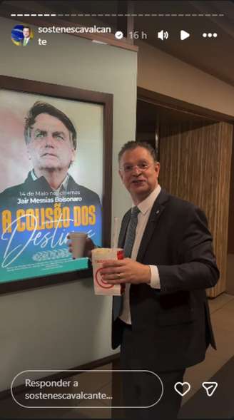 Sóstenes Cavalcante durante pré-estreia de documentário sobre Jair Bolsonaro