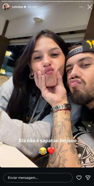 Zé Felipe e Ana Castela posam para as redes sociais